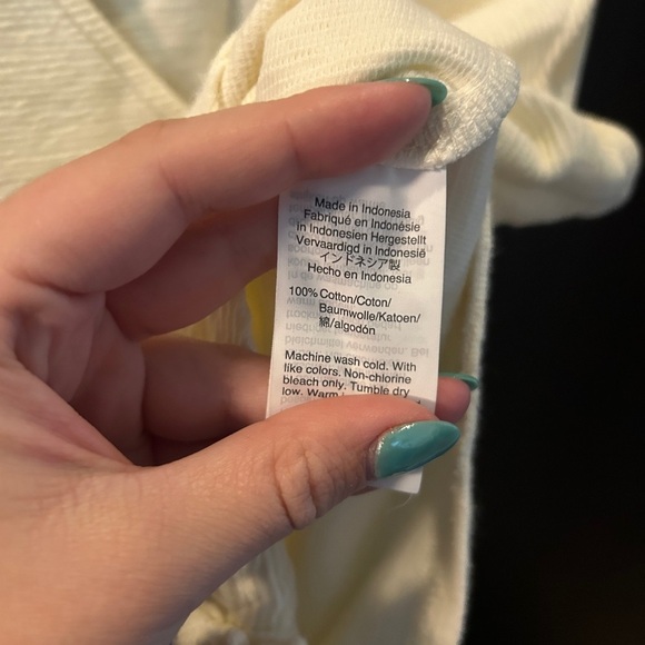 Madewell Texture & Thread Button Front Tie Front Cropped Cotton Tank Top XS - Picture 6 of 7